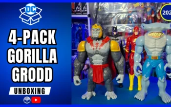 GORILLA GRODD, KING SHARK, BATMAN Y FLASH FIGURAS SPIN MASTER 12 PULGADAS DC 30 CM | 4-PACK 2023